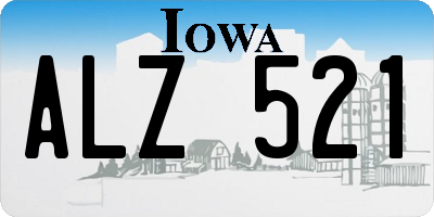 IA license plate ALZ521