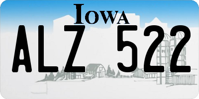 IA license plate ALZ522
