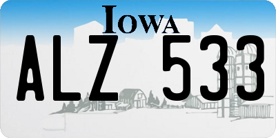 IA license plate ALZ533