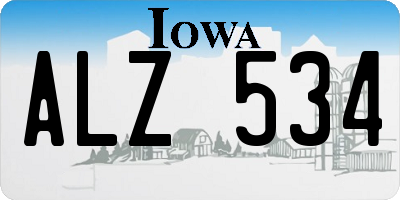IA license plate ALZ534