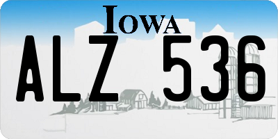 IA license plate ALZ536