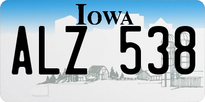 IA license plate ALZ538