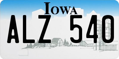 IA license plate ALZ540