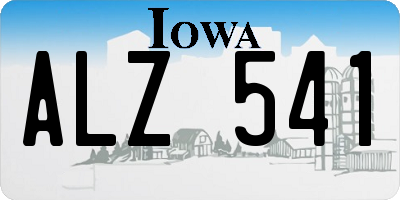 IA license plate ALZ541