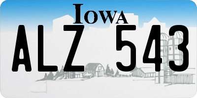 IA license plate ALZ543