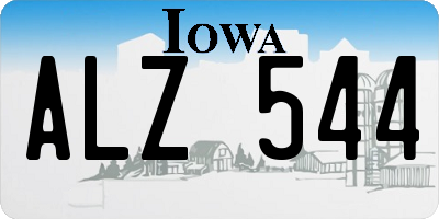 IA license plate ALZ544