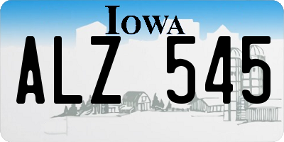 IA license plate ALZ545