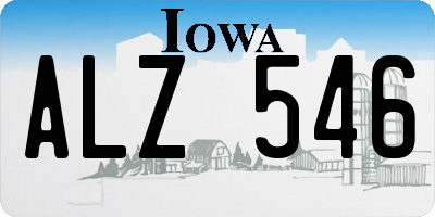 IA license plate ALZ546