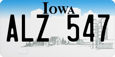 IA license plate ALZ547