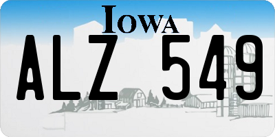 IA license plate ALZ549