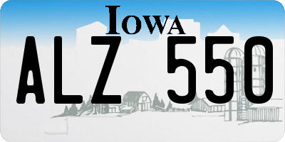 IA license plate ALZ550