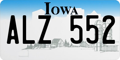 IA license plate ALZ552