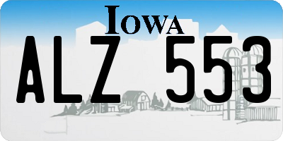 IA license plate ALZ553