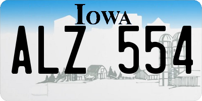 IA license plate ALZ554