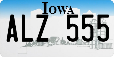 IA license plate ALZ555