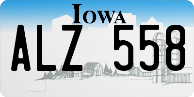 IA license plate ALZ558