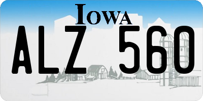 IA license plate ALZ560
