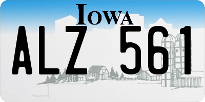 IA license plate ALZ561