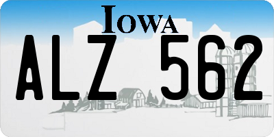 IA license plate ALZ562