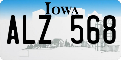 IA license plate ALZ568