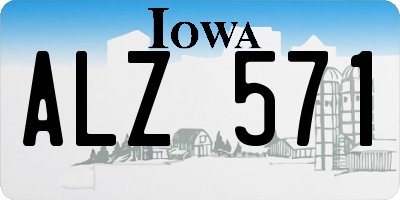 IA license plate ALZ571