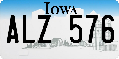 IA license plate ALZ576