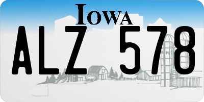 IA license plate ALZ578