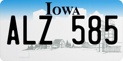 IA license plate ALZ585
