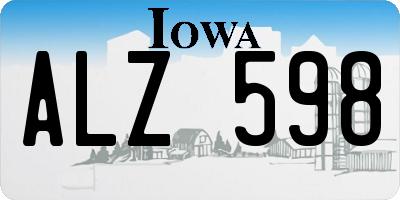IA license plate ALZ598