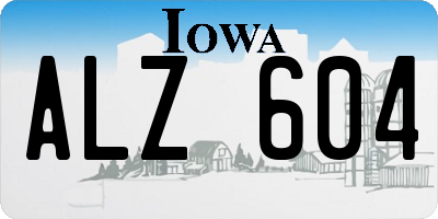 IA license plate ALZ604