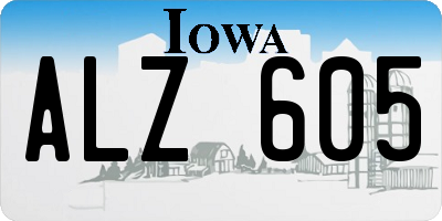 IA license plate ALZ605