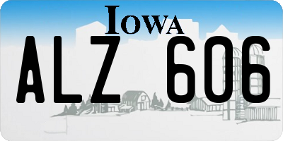IA license plate ALZ606