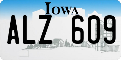 IA license plate ALZ609