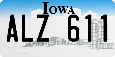 IA license plate ALZ611
