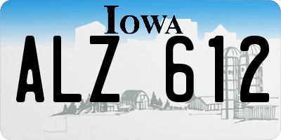 IA license plate ALZ612