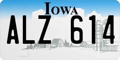 IA license plate ALZ614