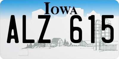 IA license plate ALZ615