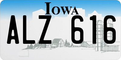 IA license plate ALZ616