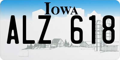 IA license plate ALZ618
