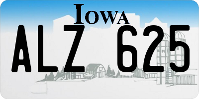 IA license plate ALZ625