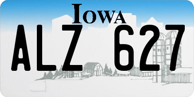 IA license plate ALZ627