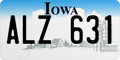 IA license plate ALZ631