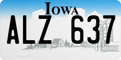 IA license plate ALZ637