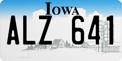 IA license plate ALZ641