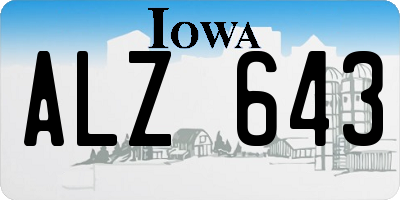 IA license plate ALZ643