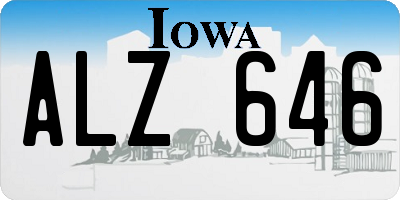 IA license plate ALZ646