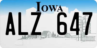 IA license plate ALZ647