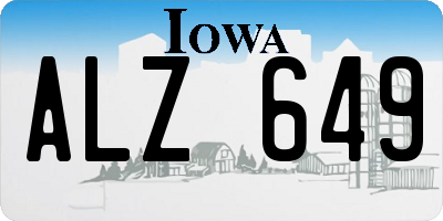 IA license plate ALZ649