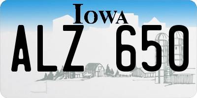 IA license plate ALZ650