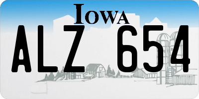 IA license plate ALZ654